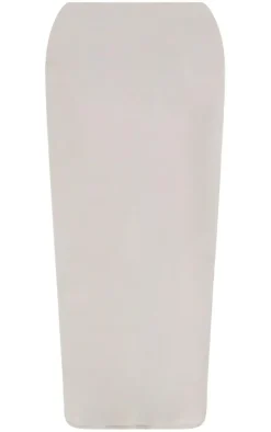 Online PrettyLittleThing Shape Slinky Low Rise Maxi Skirt Taupe