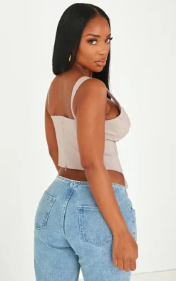 PrettyLittleThing Corsets*Shape Stretch Woven Suspender Detail Corset Top