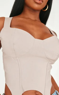 PrettyLittleThing Corsets*Shape Stretch Woven Suspender Detail Corset Top