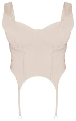 PrettyLittleThing Corsets*Shape Stretch Woven Suspender Detail Corset Top