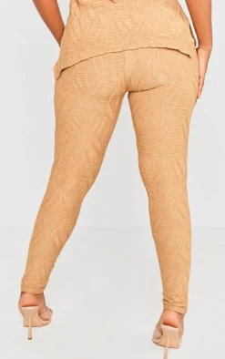 New PrettyLittleThing Shape Textured High Waisted Leggings Taupe