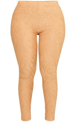New PrettyLittleThing Shape Textured High Waisted Leggings Taupe