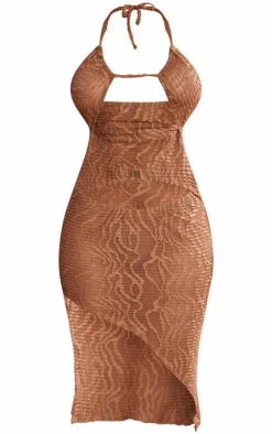 Shape Textured Sheer Cut Out Midi Dress-PrettyLittleThing Discount