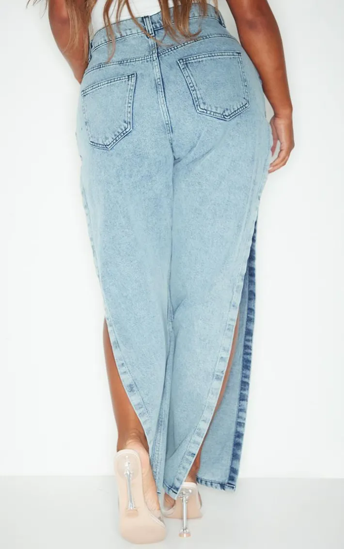Shape Vintage Light Wash Extreme Split Detail Jeans