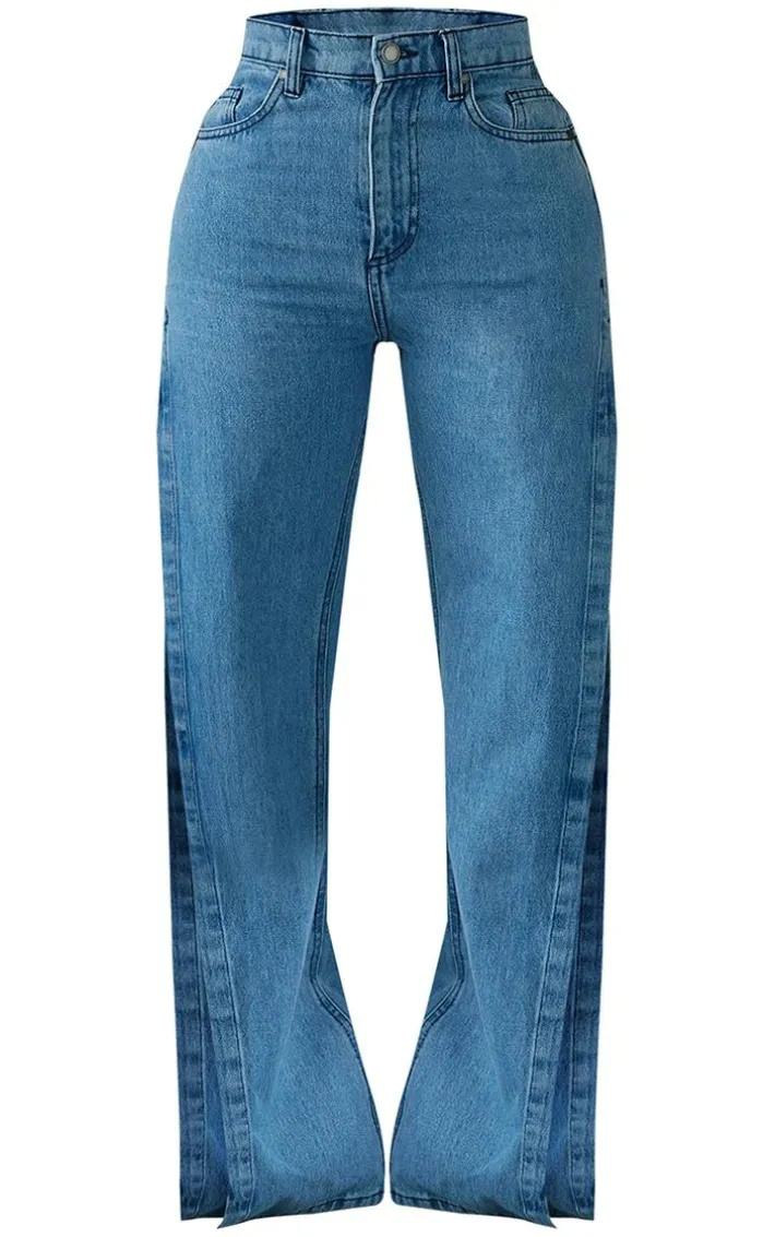 Shape Vintage Wash Extreme Split Detail Jeans