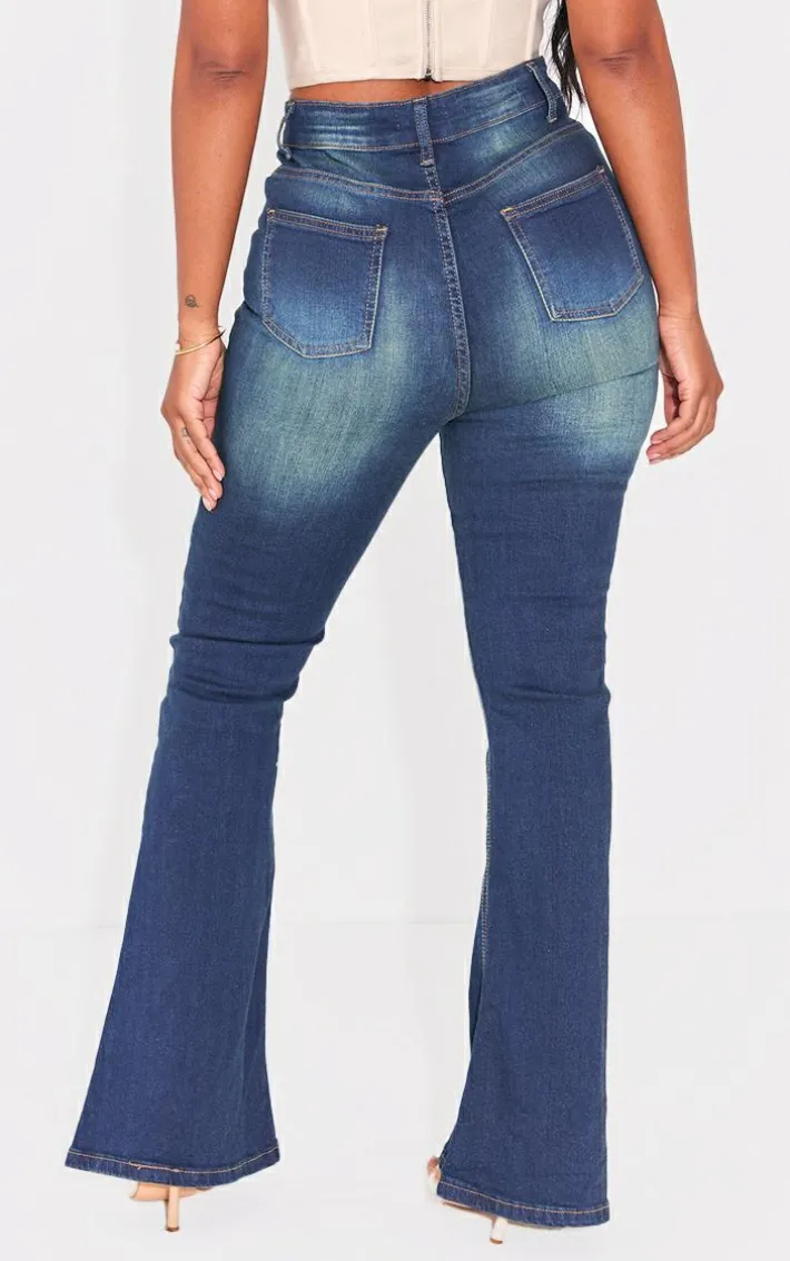 Shape Vintage Wash High Waist Skinny Flared Jeans