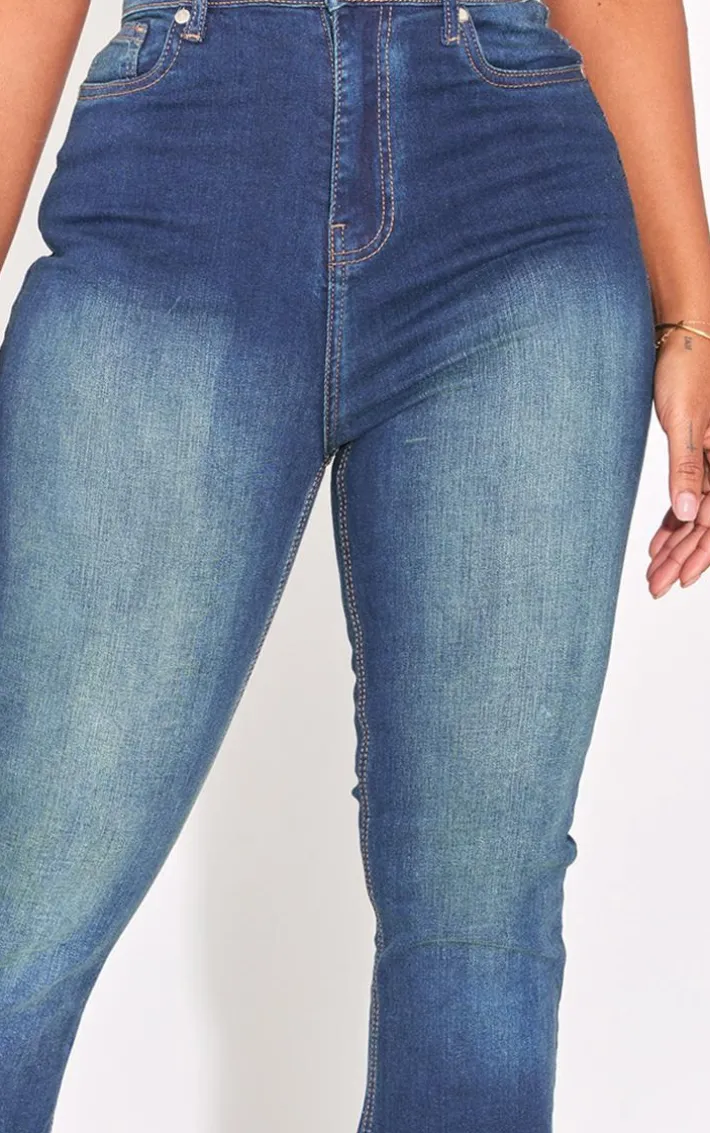 Shape Vintage Wash High Waist Skinny Flared Jeans