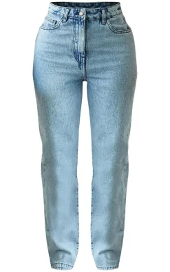 Shape Vintage Wash Lace Up Detail Straight Leg Jeans