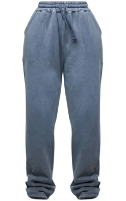 Outlet PrettyLittleThing Shape Drawstring High Waist Wide Leg Sweatpants Washed Charcoal