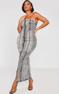 Shape Denim Zip Through Maxi Dress-PrettyLittleThing Clearance