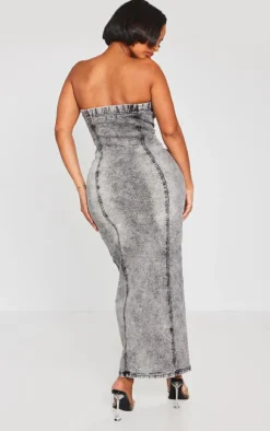 Shape Denim Zip Through Maxi Dress-PrettyLittleThing Clearance