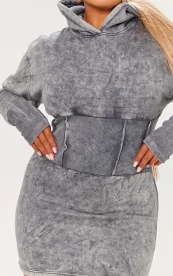 PrettyLittleThing Sweater Dresses*Shape Sweat Corset Detail Sweater Dress