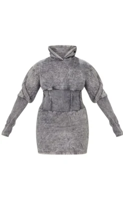 PrettyLittleThing Sweater Dresses*Shape Sweat Corset Detail Sweater Dress