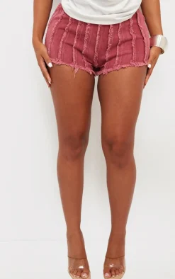 Shape Denim Seam Detail Shorts-PrettyLittleThing Outlet