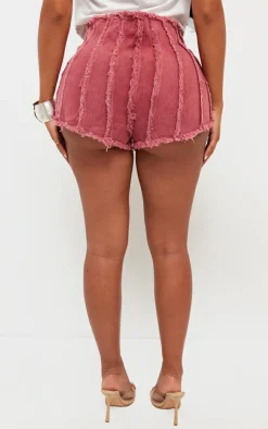 Shape Denim Seam Detail Shorts-PrettyLittleThing Outlet