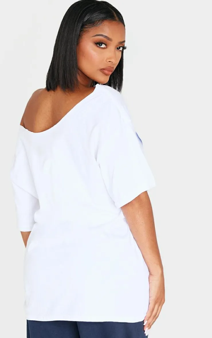 PrettyLittleThing T-Shirts*Shape Arizona Spray Graphic Off Shoulder Oversized Tee