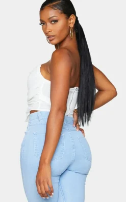 PrettyLittleThing Corsets*Shape Chiffon Ruched Corset Crop Top