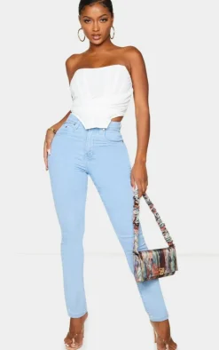 PrettyLittleThing Corsets*Shape Chiffon Ruched Corset Crop Top