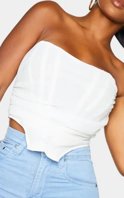 PrettyLittleThing Corsets*Shape Chiffon Ruched Corset Crop Top