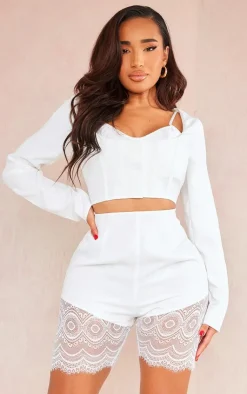 PrettyLittleThing Unitards*Shape Corset Under Bust Lace Trim Unitard