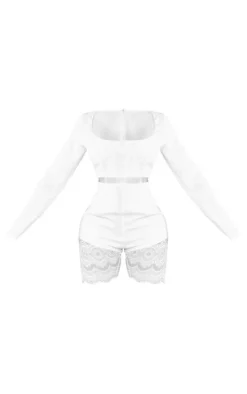 PrettyLittleThing Unitards*Shape Corset Under Bust Lace Trim Unitard