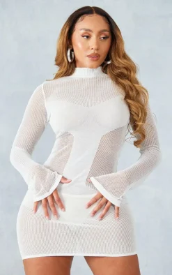 Shape Knit Panel Detail Bodycon Dress-PrettyLittleThing Online