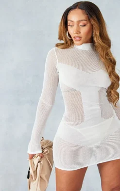 Shape Knit Panel Detail Bodycon Dress-PrettyLittleThing Online