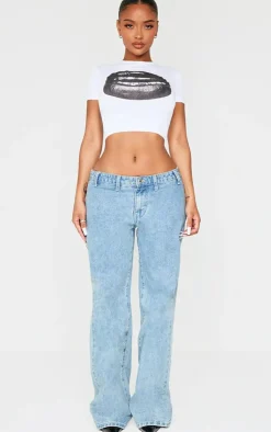 PrettyLittleThing T-Shirts*Shape Lips Graphic Cropped Baby Tee