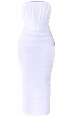 Shape Mesh Corset Bandeau Maxi Dress-PrettyLittleThing Outlet