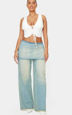 PrettyLittleThing Corsets*Shape Plunge Front Lace Up Corset Top