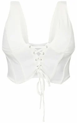 PrettyLittleThing Corsets*Shape Plunge Front Lace Up Corset Top