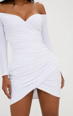 Shape Ruched Bardot Bodycon Dress-PrettyLittleThing Outlet