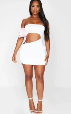 Shape Satin Cut Out Bandeau Bodycon Dress-PrettyLittleThing Best