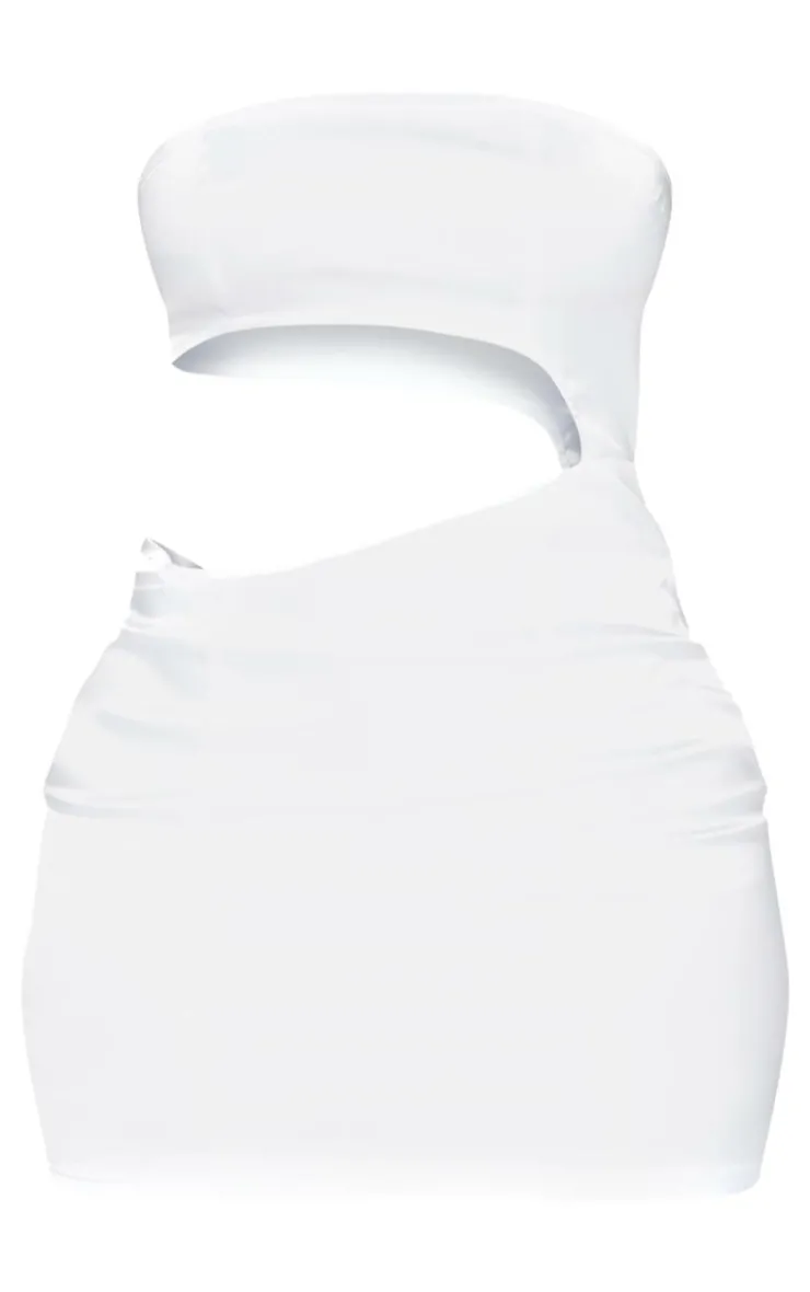 Shape Satin Cut Out Bandeau Bodycon Dress-PrettyLittleThing Best