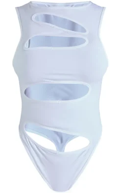 Shape White Sculpted Slash Front Bodysuit