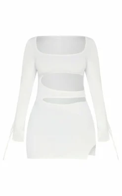 Shape Sculpted Square Neck Cut Out Mini Dress-PrettyLittleThing Clearance