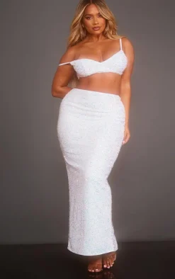 PrettyLittleThing Shape Sequin Bralet White