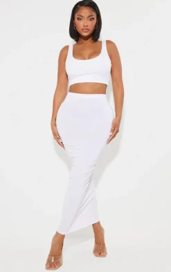 Shape White Slinky Midaxi Skirt
