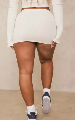 PrettyLittleThing Shape Soft Rib Mini Skirt White