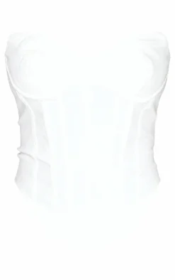 Outlet PrettyLittleThing Shape Woven Bandeau Corset White