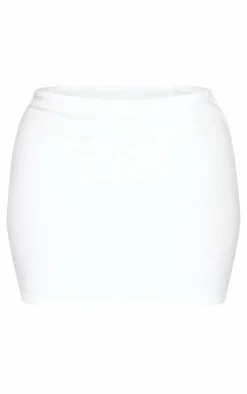 Hot PrettyLittleThing Shape Woven Mini Skirt White