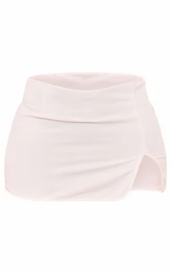 Clearance PrettyLittleThing Shape Woven Split Mini Skirt White