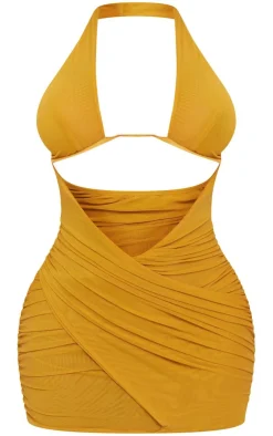 Shape Mesh Bralet Detail Cut Out Bodycon Dress-PrettyLittleThing Sale