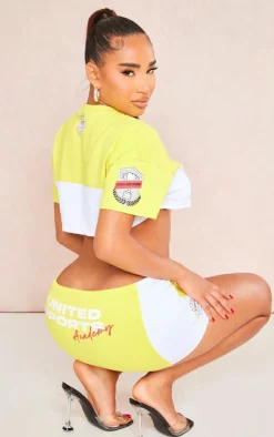 Best PrettyLittleThing Shape Motorcross Micro Mini Skirt Yellow