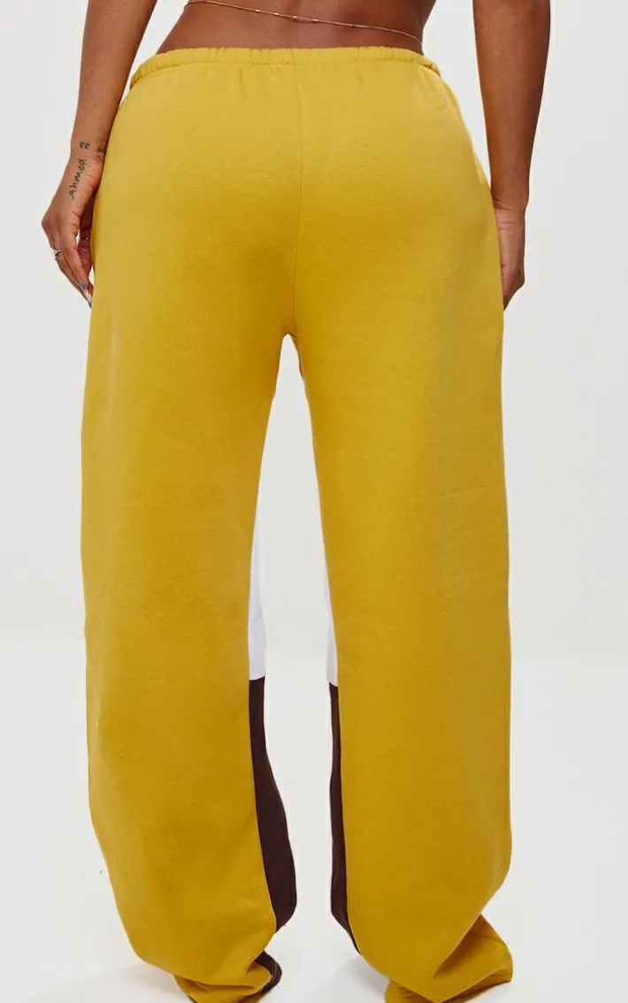 Shape Yellow Printed Paint Splat Detail Wide Leg Sweatpants