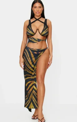 Shape Slinky Printed Cut Out Bralet Maxi Dress-PrettyLittleThing Online
