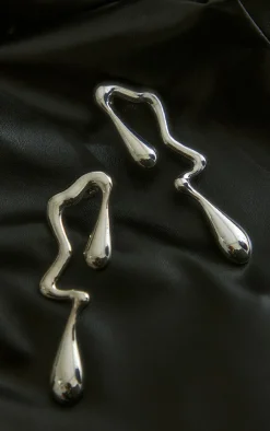 PrettyLittleThing Statement Earrings*Abstract Curved Drop Statement Earrings