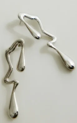 PrettyLittleThing Statement Earrings*Abstract Curved Drop Statement Earrings