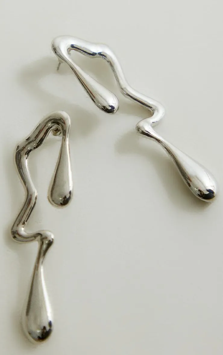 PrettyLittleThing Statement Earrings*Abstract Curved Drop Statement Earrings