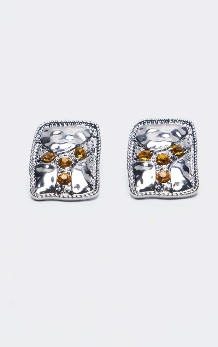 PrettyLittleThing Earrings*Abstract Diamante Stud Earrings
